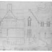 House for Sir Andrew Noble.
Photographic copy of section and elevation of Upper Hall and Loggia.