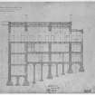 Photographic copy of section showing construction of roof and floors with measurements
Signed "W. Burn 131 George Street", pen and wash