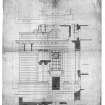 Perth, City Hall.
Photographic copy of plan, roof plan, elevation and section of entrance to back gallery.