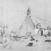 Photographic copy of drawing of Chirnside Church.