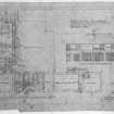 Photographic copy of drawing showing ground floor plan of proposed alterations to steading.
Insc: 'Touch House, Stirlingshire, Proposed Alterations to Steading, Ground Floor Plan', 'North Elevation Inside Courtyard', 'Lorimer and Matthew, 17 Gt Stuart Street, Edinburgh, 19/4/28'.