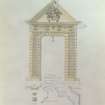 Moncrieffe House.
Photographic copy of elevation and details of principal doorway.
