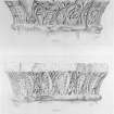Iona, Iona Abbey.
Photographic copy of plan of chapter-house arcade showing detail of carved capital.