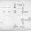Kelso Abbey.
 Photographic copy of ground plan.
Titled: 'Abbey Church of S. Mary the Virgin and S. John the Evangelist at Kelso Roxburghshire.  No.1180'
Scale 1/8.