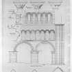 Photographic copy of details of choir, insc: 'Kelso Abbey: 1/2 inch & 1/4 full size detail of choir'. Signed: 'Tom T. Rutherford July 1902'