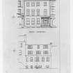 91 George Street, The Northern Club photographic copy of 3rd flap, front and back elevations, signed: 'Thomas McCrae Archt' and inscrbed: '6 N.E. Circus Place. Edinburgh. Aug. 1924'