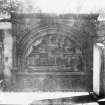 Aberdeen, St. Machar's Cathedral.
Copy of historic photograph showing view of Bishop Dunbar's tomb with unidentified effigy.
