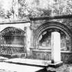 Aberdeen, St. Machar's Cathedral.
Copy of historic photograph showing view of Bishop Dunbar's tomb with unidentified effigy.