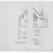Queensferry Road, Daniel Stewart's College.
Photographic copy of back elevation and section.
Pencil.
