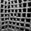 Interior view of Pitreavie Castle Dovecot showing nesting boxes.