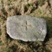 The stone viewed from above, showing incised cross