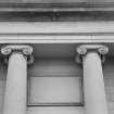 Detail of columned portico, Town Hall, Greenlaw.
