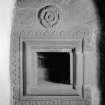 Detail within fireplace in Great Hall, Towie Barclay Castle.