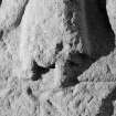 Detail of Pictish cross-slab Aberlemno 3, showing lower part of right-hand angel on face A.
 
