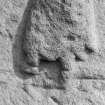 Detail of Pictish cross-slab Aberlemno 3, showing lower part of right-hand angel on face A.
 

