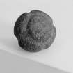 View of carved stone ball found during excavations in Tarbat Old Parish Church at Portmahomack.
 
