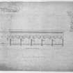 Edinburgh, Ponton Street Slaughterhouses.
Longitudinal section of cattlesheds, signed by A. Wemyss, John Sherman, Alexander Hay, James Govans, Walter Govan, Willie Durnie, Hume and Melville, John Gurney and George King and Son.