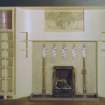 Hill House, interior
View of mural panel and fireplace, drawing room