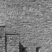 View of carved lettering on Grudie Bridge Power Station.
 
