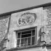 View of carving above window of Fasnakyle Power station, designed by Hew Lorimer, depicting a boar in Pictish style.Grudie Bridge Power Station.
 
