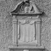 Detail of wall monument to James Russell in NE gable.