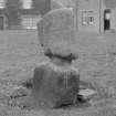 View of the Bull Stone, standing on the Town Green, Leslie.