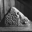 View of rear of cross slab fragment from Lothbeg, now in Dunrobin Museum.