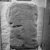 View of symbol stone from Strath, in Gairloch Museum.