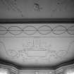 Interior view of Glassingal House showing detail of ceiling in drawing room.