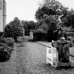 View of garden and Mercury Statue