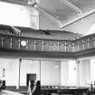 Interior.
View of preaching hall from dais to gallery.