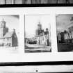 Photograph of framed photographs in Dingwall Museum showing general view of Town Hall