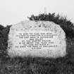 General view of memorial stone for last wolf shot in Sutherland
