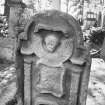 View of 18th century gravestone.