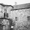 Spylaw House, Bridge Road, Colinton.
View of rear of house from South showing random rubble construction, and later additions.