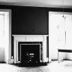 Spylaw House, Bridge Road, Colinton, interior.
View of timber and gesso fireplace with marble inserts flanked by two window recesses.