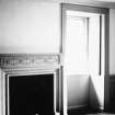 Spylaw House, Bridge Road, Colinton, interior.
View of timber and gesso fireplace and window recess.