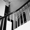 Spylaw House, Bridge Road, Colinton, interior.
View of stair balustrade and cornicing.