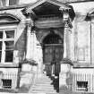 View of the pedimented entrance seen from the South.