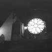 Interior.
Detail of rose window.