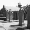 View of gatepiers at entrance to Armistead Centre.