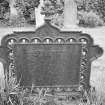 Dunbarney Parish Church and Graveyard
View of cast iron grave marker.
Insc: 'Robert Christie'.