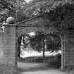 Newmiln House, Gatepiers
General view of gateway including date stone, 1855.