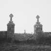 View of entrance gateposts.