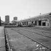 Glasgow, Springburn, St Rollox Locomotive Works.
View from North of outside traverser.