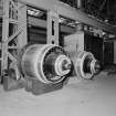 Glasgow, Springburn, St Rollox Locomotive Works, interior.
View of replanned rotors from large diesel-electric locomotives.