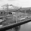 Cartsburn Shipyard. Elevated view of slipways and cranes from NW.