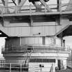 Kincardine on Forth Bridge. Exterior view from South East of engine room in base of swing section