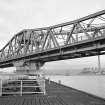 Kincardine on Forth Bridge. Detail of bridge opening from centre pier, (from South East end)