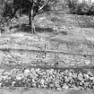 Excavation photograph - 1957/9 rampart section. 
